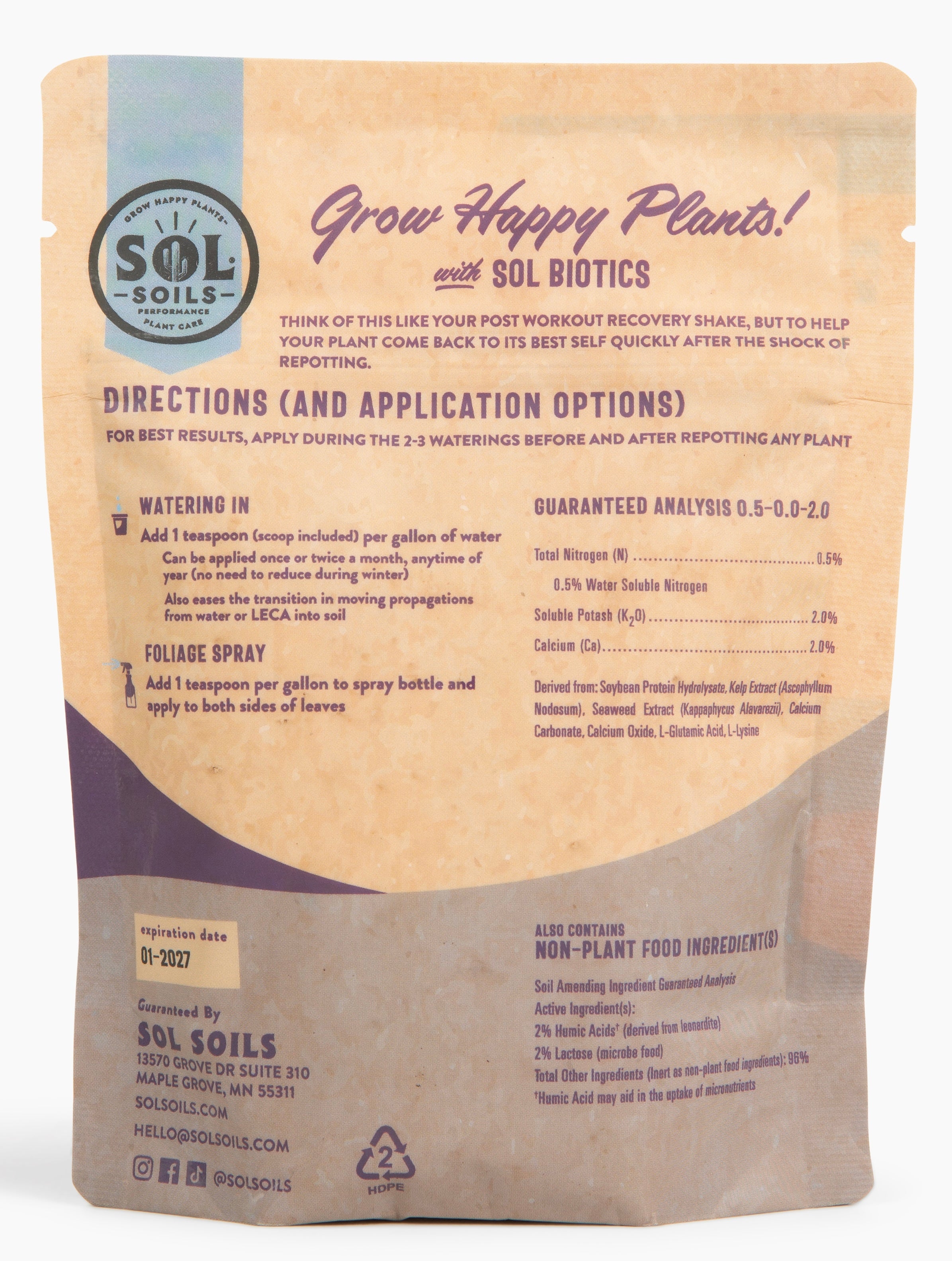 Sol Biotics Repot Recovery